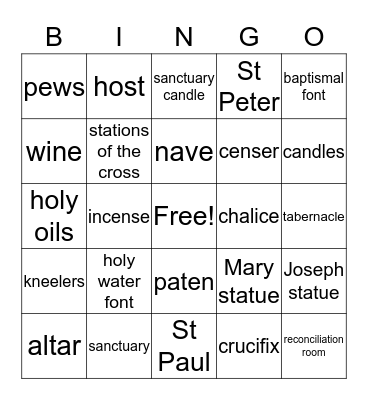 Church Bingo Card