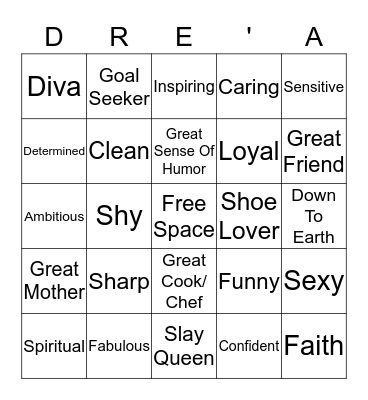 Drea's Bingo Card