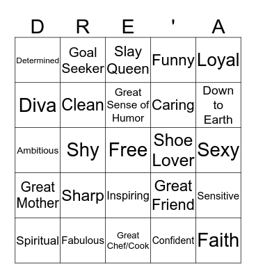 Drea's Bingo Card