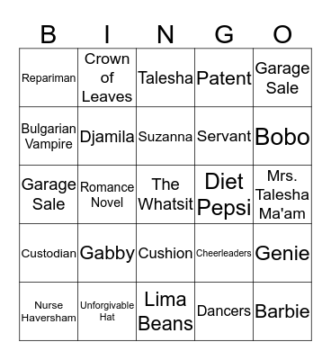 The Whatsit Bingo Card