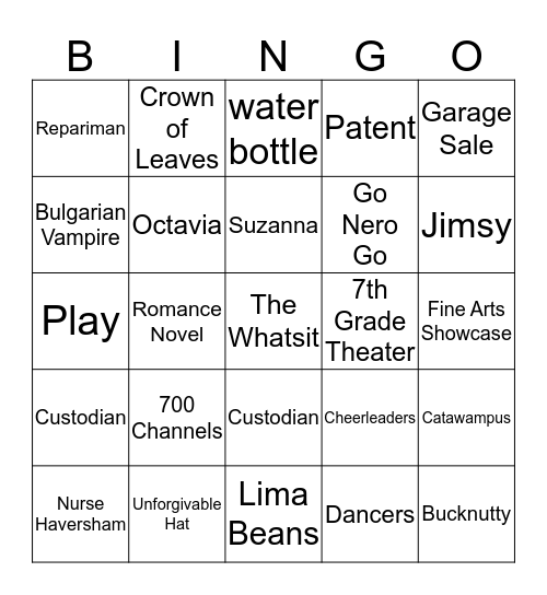 The Whatsit Bingo Card