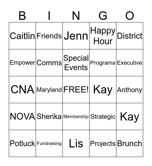 YNPN-DC Bingo Card