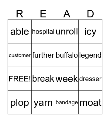 Reading Rocks! Bingo Card