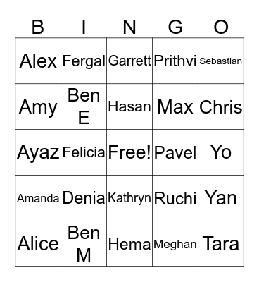 Chris I Bingo Card