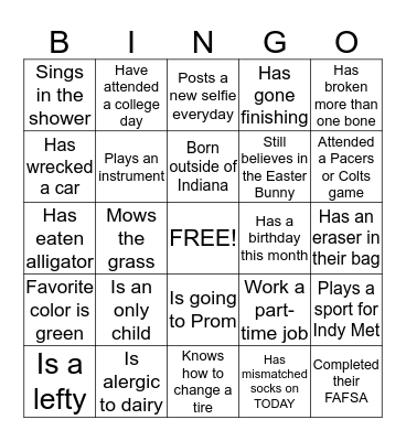 Mentorship Bingo Card