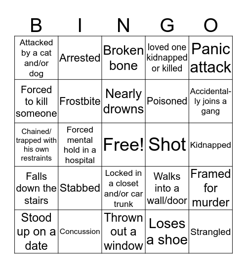 What will happen to Malcolm next? Bingo Card