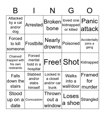 What will happen to Malcolm next? Bingo Card