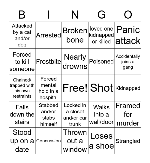 What will happen to Malcolm next? Bingo Card