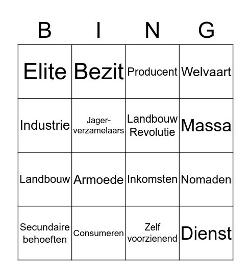 H2 Bingo Card