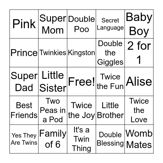 TWIN BINGO Card