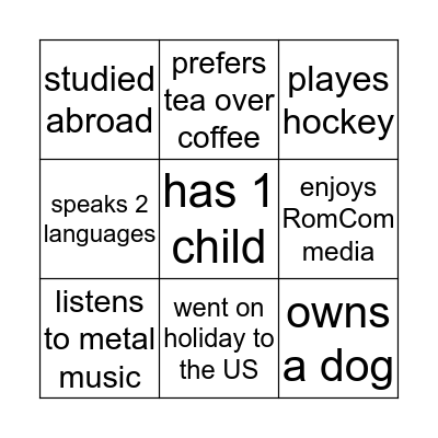 For each square, find a teacher who: who: Bingo Card