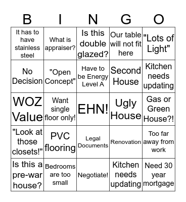 HGTV - BINGO Card