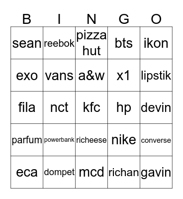 SEUNGYOUN's WIFE Bingo Card