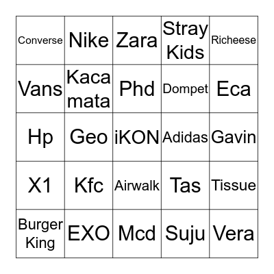 Shavera yihA Bingo Card