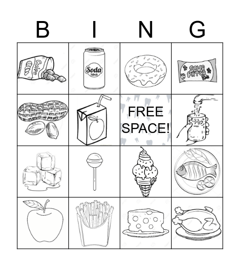 Food Bingo Card