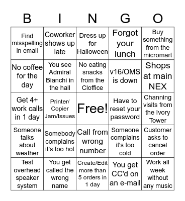 CS WEEK BINGO Card