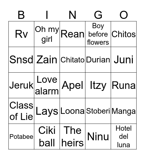 Bingo Card