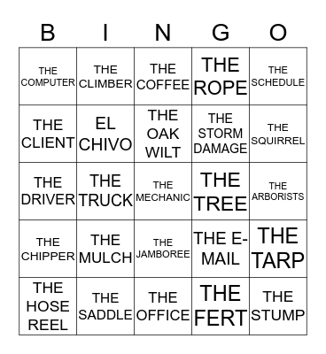 ARBORILOGICAL XMAS Bingo Card