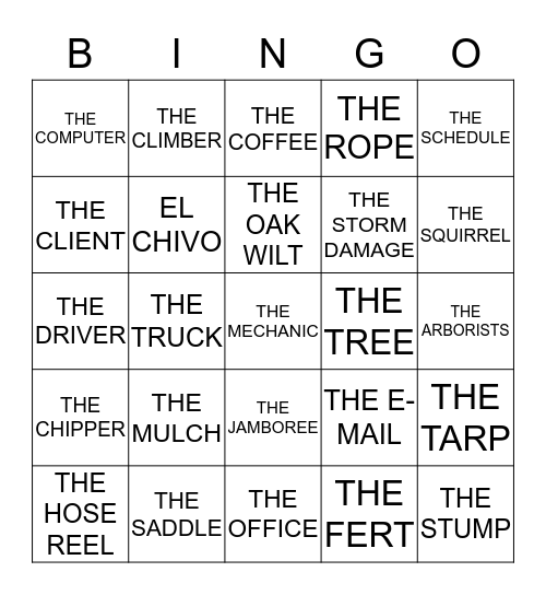 ARBORILOGICAL XMAS Bingo Card