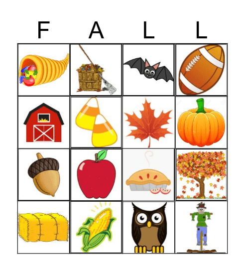 FALL Bingo Card