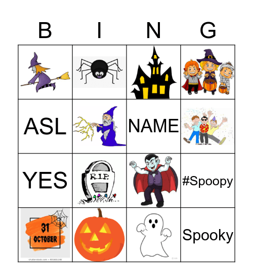 ASL Halloween Bingo! Bingo Card