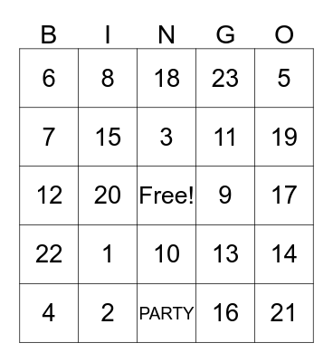 2nd Period Study Hall Bingo Card