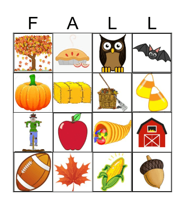 Fall Bingo Card