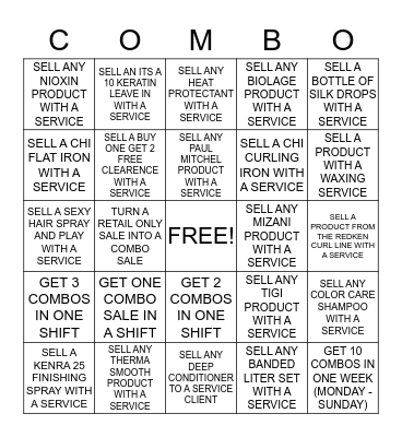 COMBO SALES BINGO Card