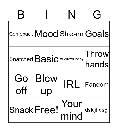 Lingo Bingo Card