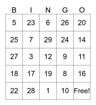 HAPPY HALLOWEEN Bingo Card