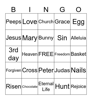 Easter Bingo! Bingo Card