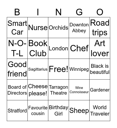 ELLEN, THIS IS YOUR LIFE  Bingo Card