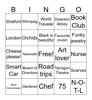 ELLEN, THIS IS YOUR LIFE  Bingo Card