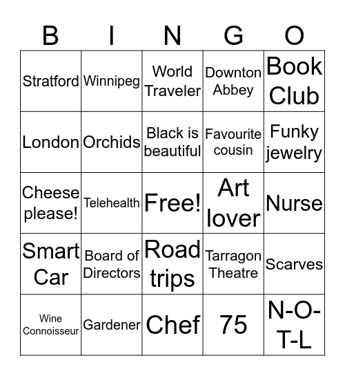 ELLEN, THIS IS YOUR LIFE  Bingo Card