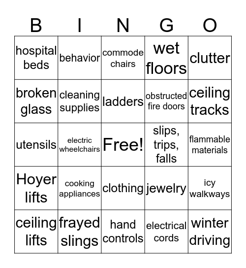 HAZARD BINGO Card