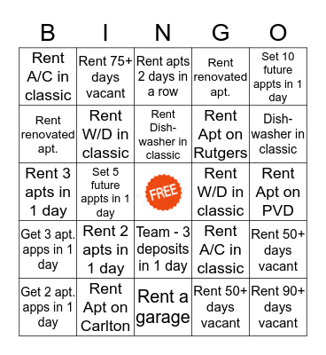 LEASING Bingo Card