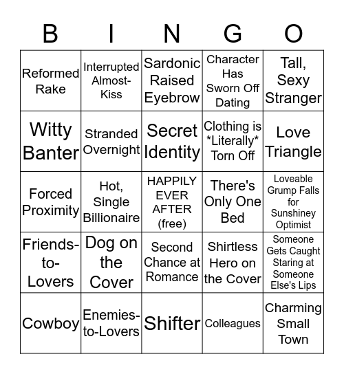 All The Kissing Bingo Card