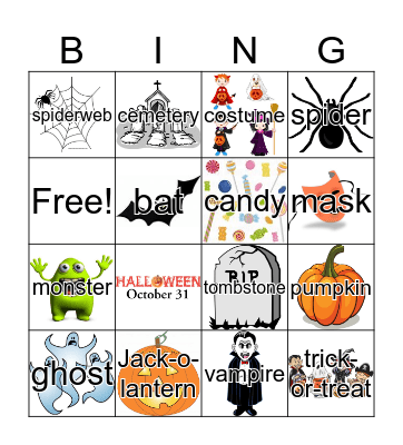 Halloween Bingo Card