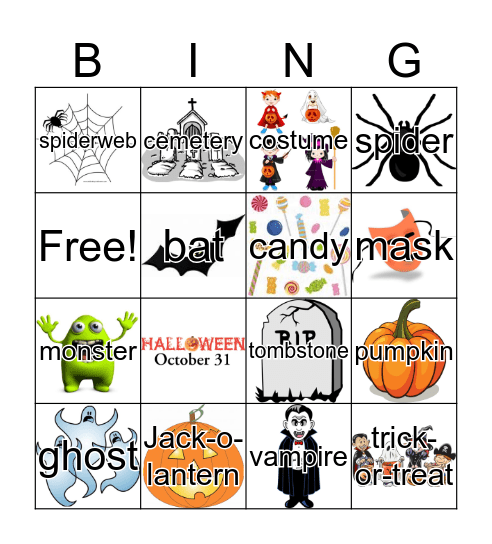 Halloween Bingo Card