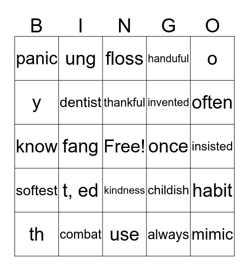 Unit 5 BINGO Card