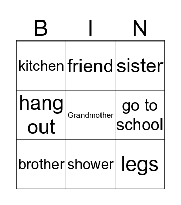 OPEN CLASS Bingo Card