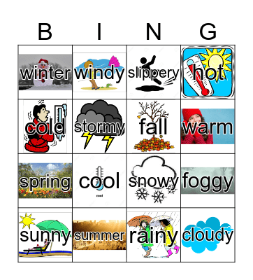 Weather Bingo Card