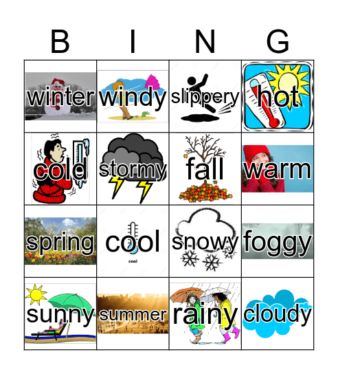 Weather Bingo Card