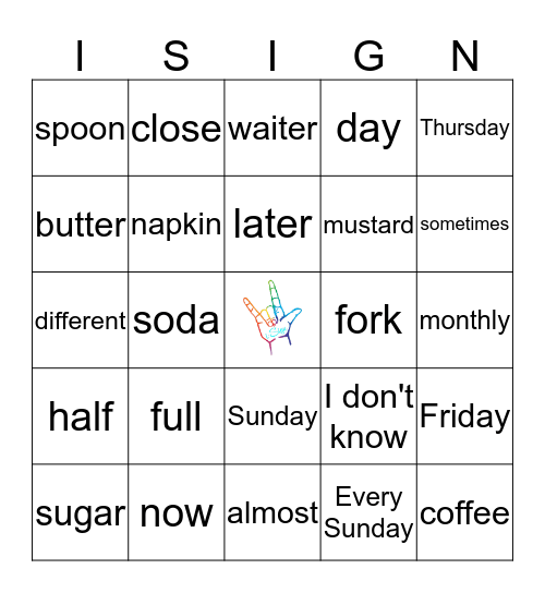 I-SIGN BINGO IN ASL Bingo Card