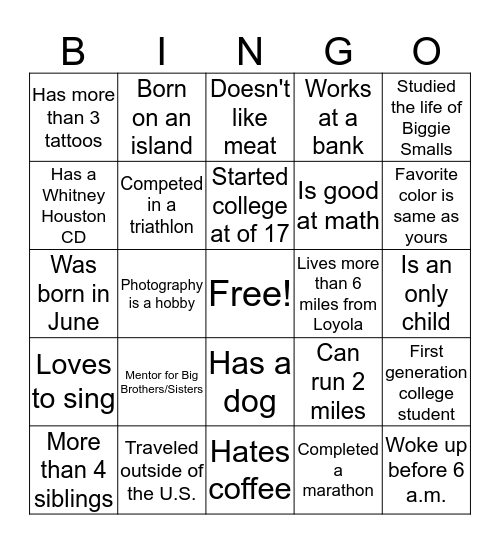 Brotherhood Bingo Card Brotherhood Bingo Card