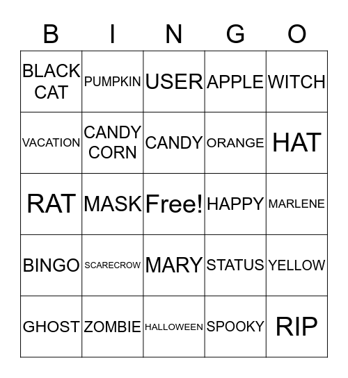 FLEETOWEEN BINGO Card