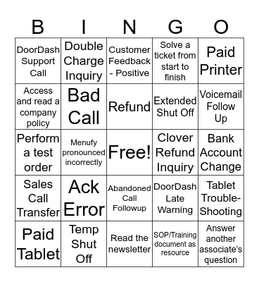 November Bingo Card