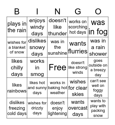 Find Someone Who. . . . Bingo Card