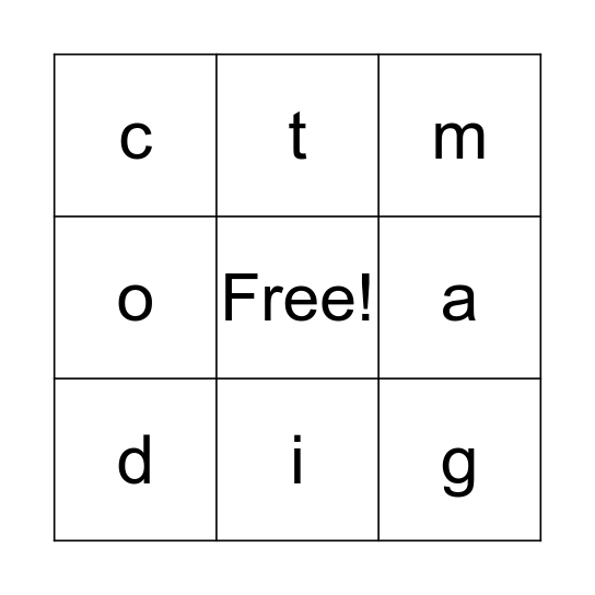 Alphabet Bingo Card