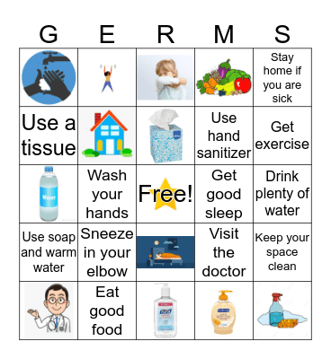 Keep Those Germs Away! Bingo Card